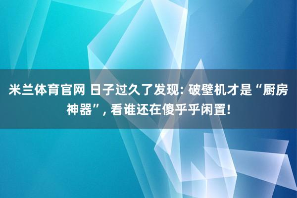米兰体育官网 日子过久了发现: 破壁机才是“厨房神器”， 看谁还在傻乎乎闲置!
