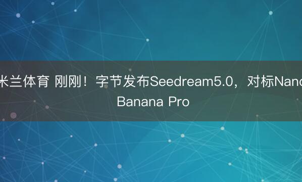 米兰体育 刚刚！字节发布Seedream5.0，对标Nano Banana Pro