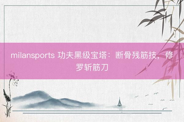 milansports 功夫黑级宝塔：断骨残筋技，修罗斩筋刀