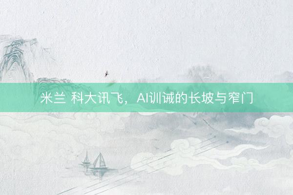 米兰 科大讯飞，AI训诫的长坡与窄门