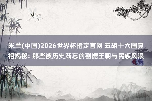 米兰(中国)2026世界杯指定官网 五胡十六国真相揭秘: 那些被历史渐忘的割据王朝与民族风浪
