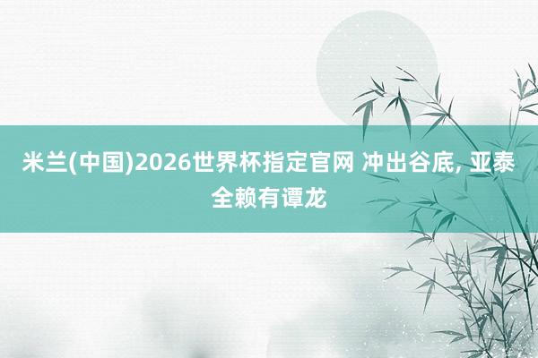 米兰(中国)2026世界杯指定官网 冲出谷底, 亚泰全赖有谭龙