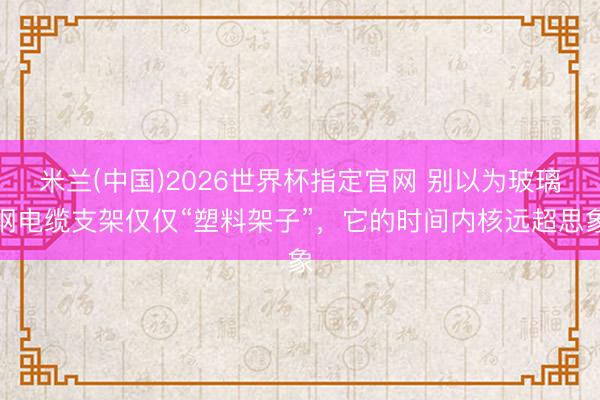 米兰(中国)2026世界杯指定官网 别以为玻璃钢电缆支架仅仅“塑料架子”,它的时间内核远超思象