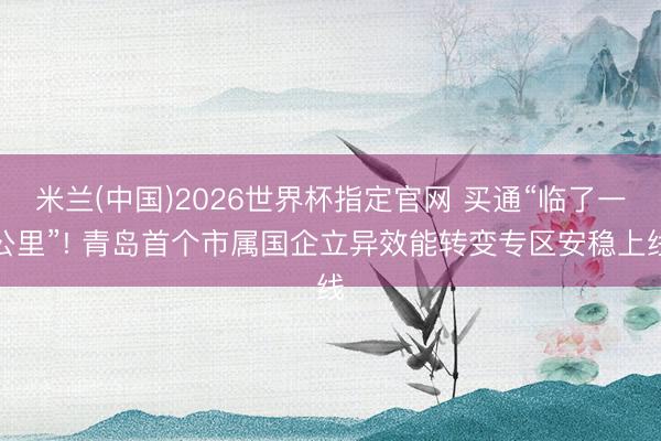 米兰(中国)2026世界杯指定官网 买通“临了一公里”! 青岛首个市属国企立异效能转变专区安稳上线