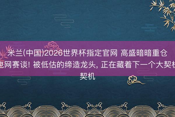 米兰(中国)2026世界杯指定官网 高盛暗暗重仓电网赛谈! 被低估的缔造龙头， 正在藏着下一个大契机