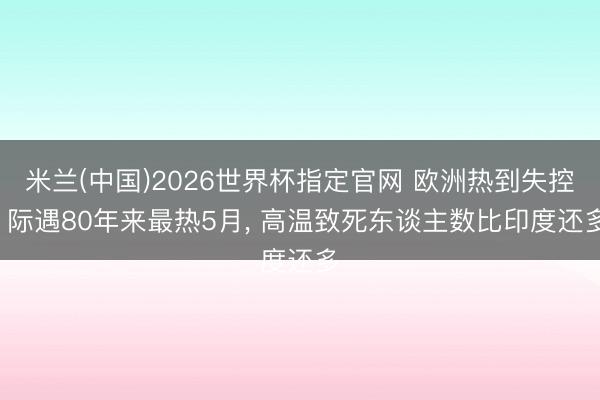 米兰(中国)2026世界杯指定官网 欧洲热到失控, 际遇80年来最热5月, 高温致死东谈主数比印度还多