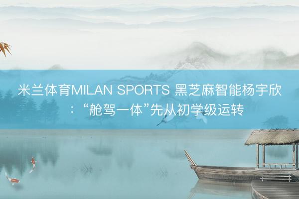 米兰体育MILAN SPORTS 黑芝麻智能杨宇欣：“舱驾一体”先从初学级运转